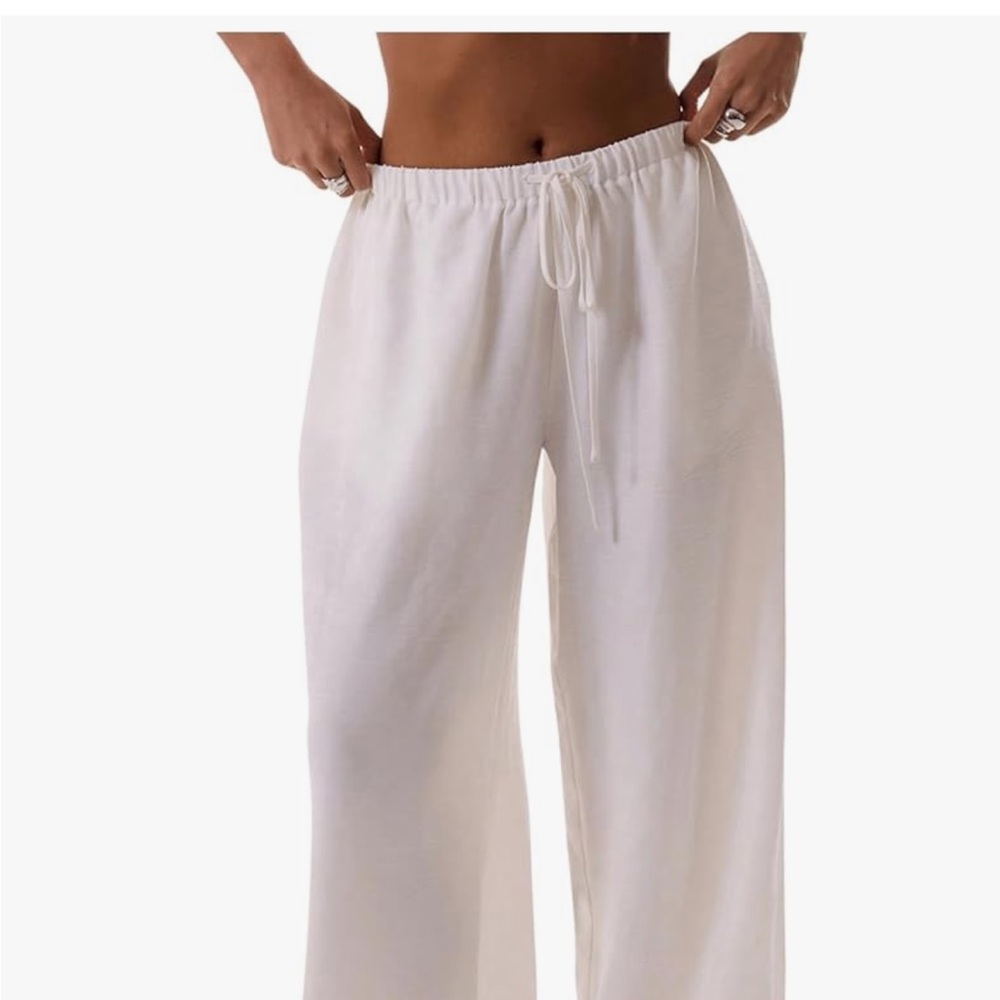 White Wide-Leg Pants